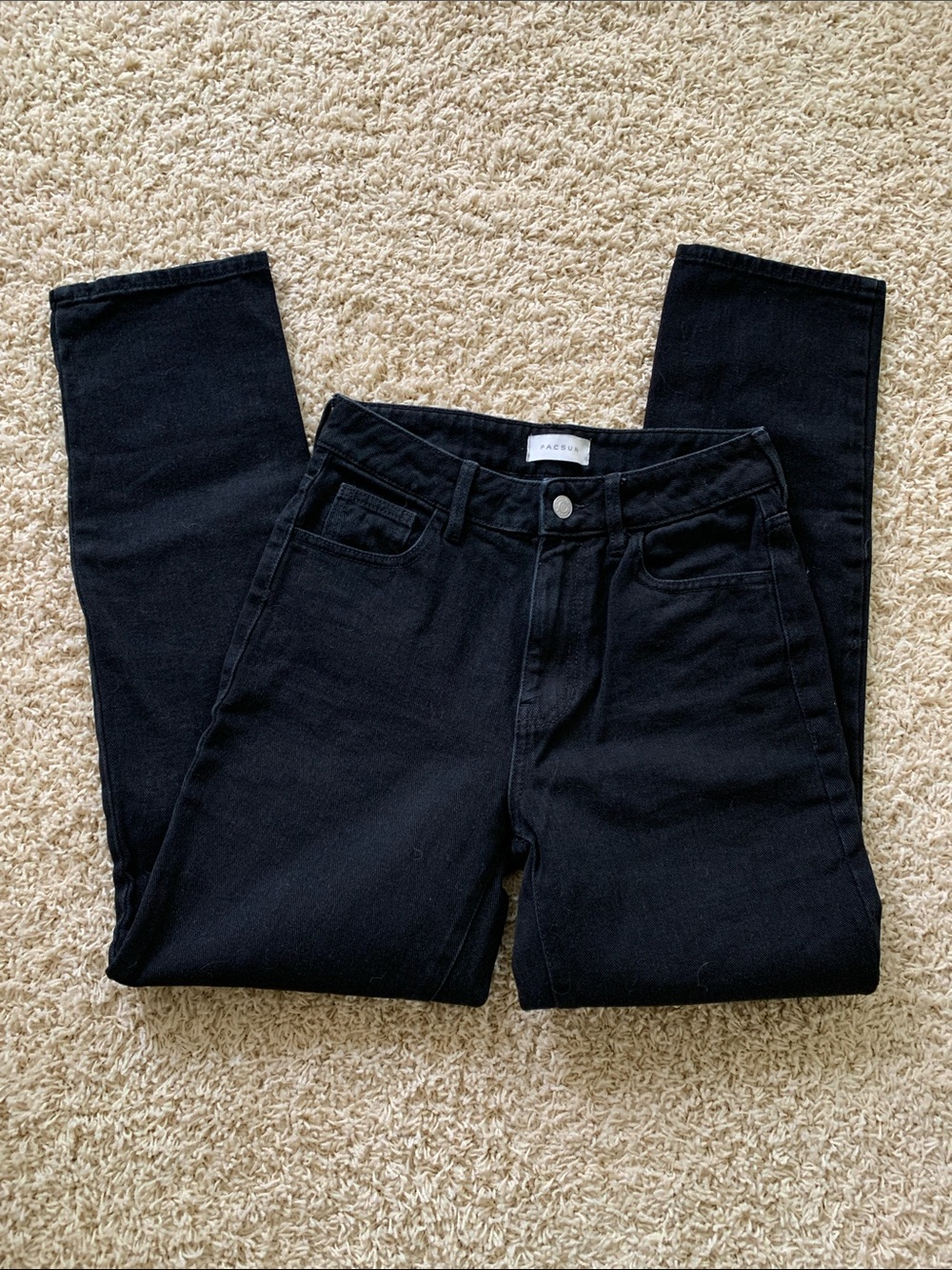 PacSun Women's MOM JEAN 24 Black Straight Leg Jeans